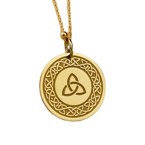 Pendentif Triquetra en argent sterling plaqué or avec sa chaîne de 45cm
