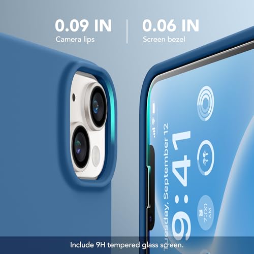 Coque silicone iPhone 14 GONEZ avec 2 verres trempés et 2 protections objectif - 5
