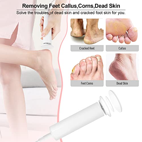 Electric Foot File Hard Skin Remover,2 in 1 Electronic Pedicure Foot Callus Remover and Crystal Hair Eraser for Feet Dead Skin,Cracked Heels,Hair Removal,2pcs Reusable Pads (USB Plug) - Image 4