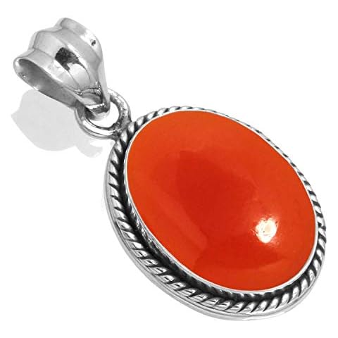 Jeweloporium 925 Silver Carnelian Pendant Necklace Cover
