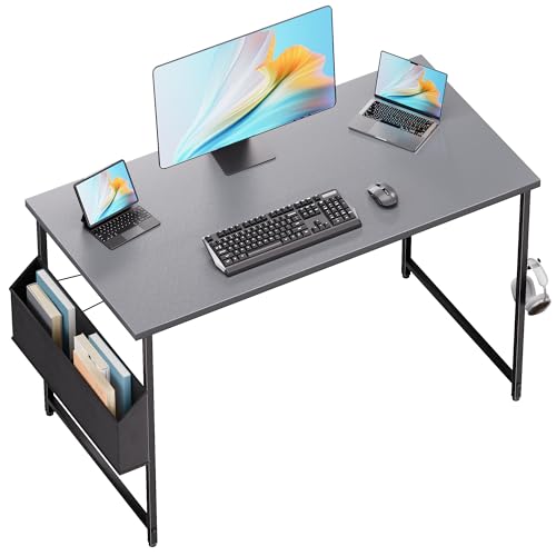 Image of Pamray 47 Inch Computer Desk for Small Spaces with Storage Bag, Home Office Work Desk with Headphone Hook, Small Office Desk Study Writing Table