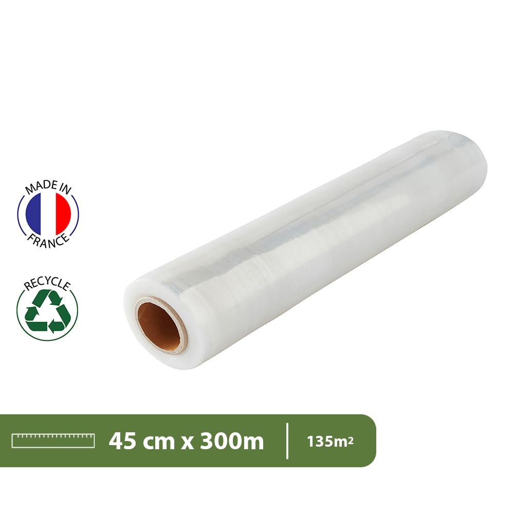 Film Étirable Noir 500 Mm X 300 M - 20 Microns, Indéchirable, Protection Palettes