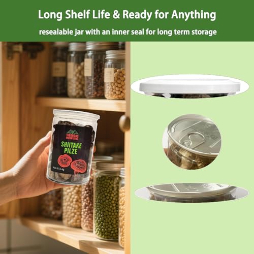 VIGOROUS MOUNTAINS Dried Shiitake Mushrooms for Cooking, 2-3CM Dehydrated Mushrooms, Dry Fresh Vegan No Fumigation Sulfur (4Oz) 113.4 Gram