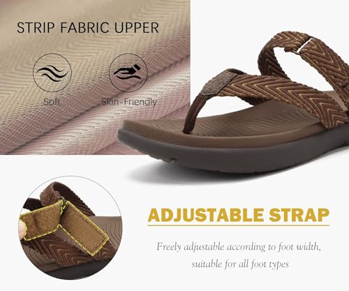Image of COFACE Womens Trendy Orthotic Flip Flops Lightweight Yoga Mat Thick Cushion Walking Thong Sandals Adjustable Slip On Slippers With Comfortable Plantar Fasciitis Arch Support