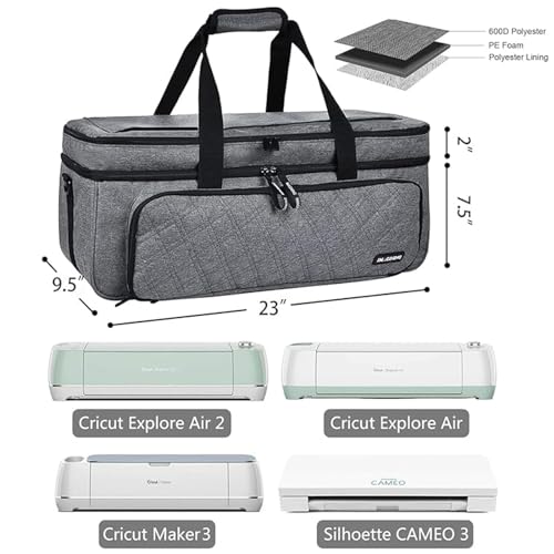 IMAGINING Carrying Case for Cricut Maker 3, Maker 4, Double-Layer Machine Bag with Cover for Cricut Explore 4, Explore 3, Explore Air 2, Storage Organizer for Cricut Accessories and Tools - Image 5