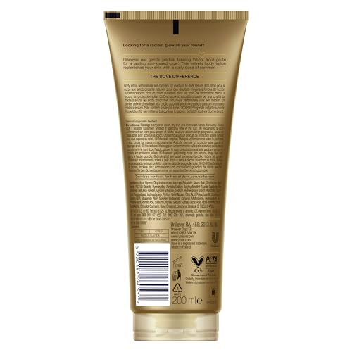Dove Loción Corporal Autobronceadora Summer Revived, Pieles Claras y Medias, Bronceado Gradual, Acabado Natural, Piel Luminosa, 72H de Hidratación, Con Extracto de Aloe Vera y Glicerina, 2x 200ml - imagen 3