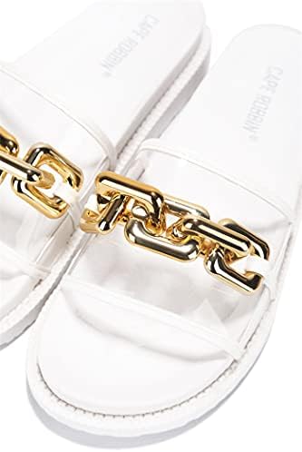 Cape Robbin Tess Sandals Slides for Women, Womens Mules Slip On House Shoes - White Size 7 | Image 1