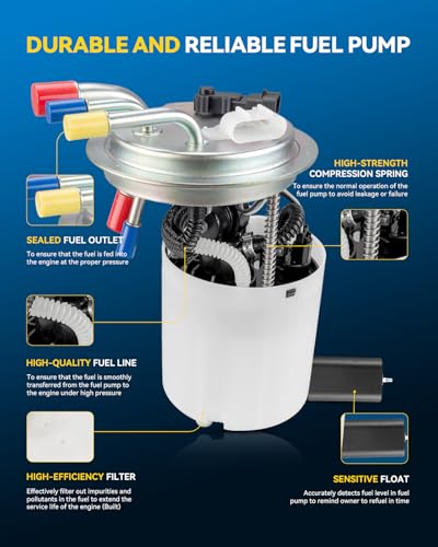 Image of PHILTOP FG0809 Electric Fuel Pump Module Assembly Compatible with 2004-2007 Chevrolet Avalanche, Suburban 1500 5.3L /6.0L & GMC Yukon XL 1500 5.3L /6.0L /6.2L - Replaces E3610M, P76272M