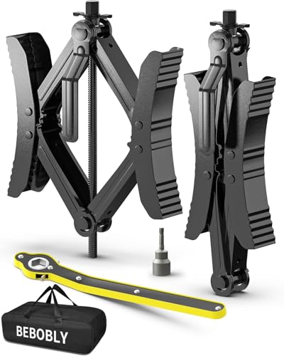 BEBOBLY Camper RV Wheel Chock Stabilizer 2 Sets Heavy Duty X-Shaped Camper Wheel Chocks with Wrench for Travel Trailer Fits 3.5 to 12 Wheel Gaps Anti-Move Tire Wheel Chock