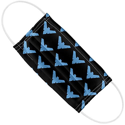 Popfunk Batman Nightwing Logo Pattern 1-Ply Reusable Face Mask Covering with Adjustable Nose Wire, Unisex