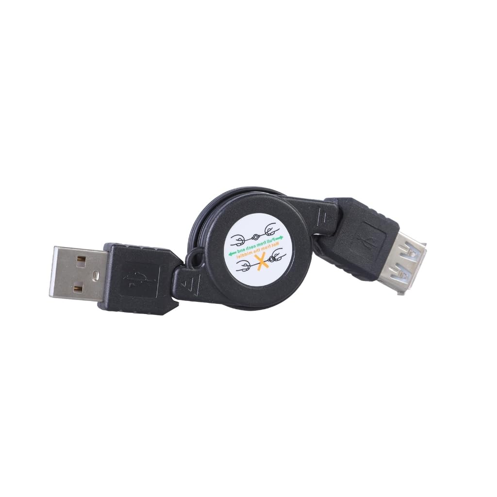 Elnwnnkc USB 2.0 Male to Female Retractables Extension Cable Data Sync Charging Cord for Mouse Keyboards and USB