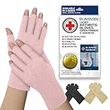 Doctor Developed Pink Ladies Arthritis Compression Gloves and Doctor Written Handbook -Relieve Arthritis Symptoms, Raynauds Disease & Carpal Tunnel (Large)