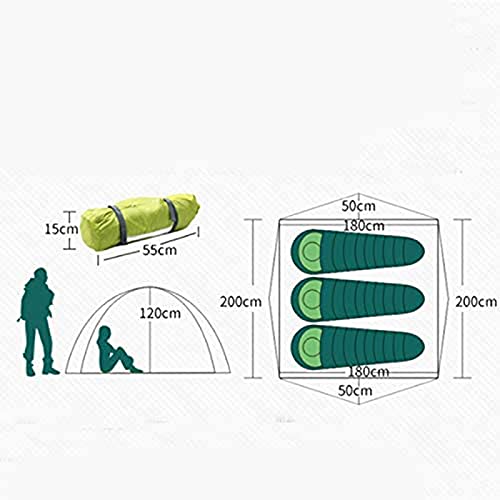 Carpa de camping para 3 personas con varillas de aluminio miniatura 3