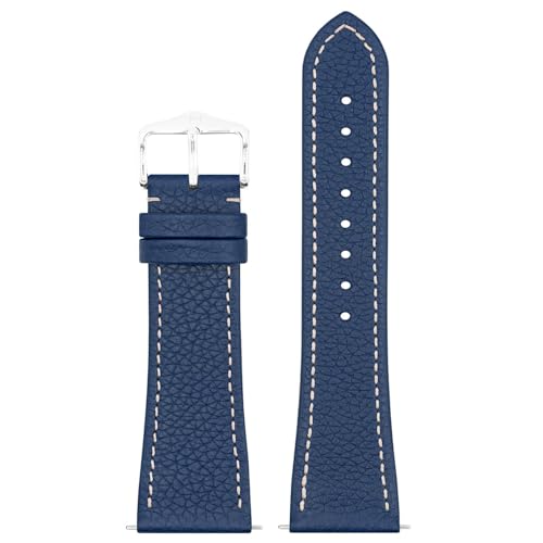 Hirsch 01802180-2-20 Bracelet de montre en cuir de veau bleu de 20 mm