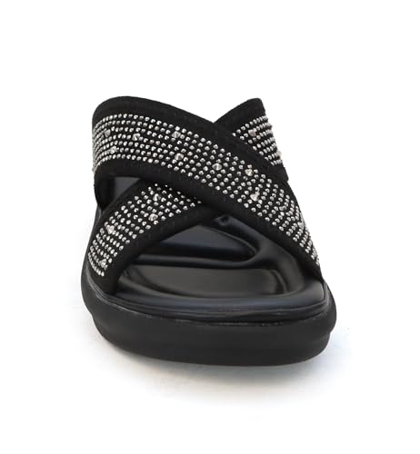 YOKI NOMI-05 Women’s Wedge Sandals with Rhinestone Straps – Bling Sandals, Sparkly Dressy Wedges, Fancy Platform Wedges3