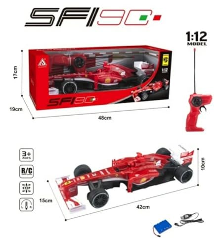 Image of Rechargeable Remote Control Ferrari F1 Car with 2.4GHz Frequency Rechargeable via USB Cable (Included) for eco-Friendly Play for Kids Aged 6 Years and Above