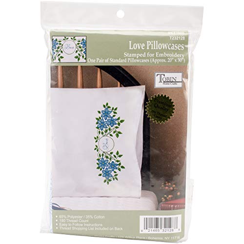 Tobin Love Stamped for Embroidery Pillowcases, 20