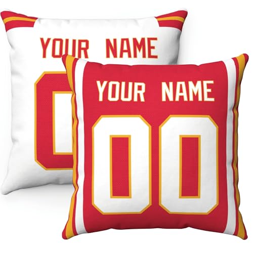Image of ANTKING Throw Pillow 2 Pack Custom Any Name and Number Personalized Gift for Men Women Boys