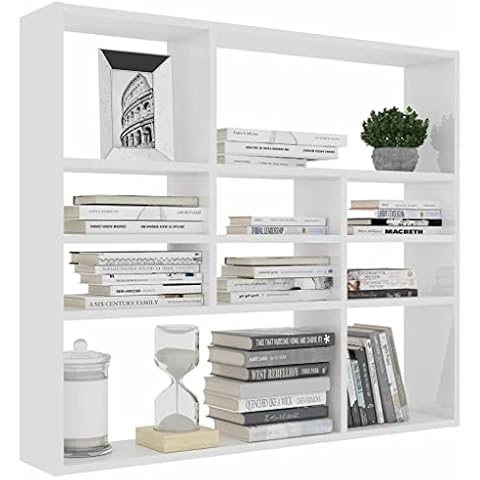 Susany Wall Shelves Mounted Floating Shelving Unit Shelf Cube Decor Storage Display for Bedrooms, Offices Living Rooms & Kitchens White 90x16x78 cm Chipboard Cover