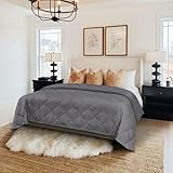 HomeSmart Products California King Size Weighted Blanket 25lbs 88x104 | Buyers TIP: Blankets Smaller Than 88x104 are not Really King Size Blankets | 400 Thread Count Soft Cotton - Perfect for Couples