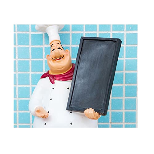 Figura de chef en resina con pizarrón para escribir miniatura 3
