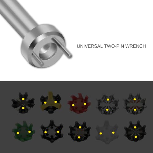 Professional Golf Spike Removal Tool - Sturdy Two Pin Universal Golf Shoe Spike Cleat Wrench - Image 6