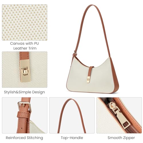 Image of CLUCI Shoulder Bag for Women, Summer Purses for Women, Straw Handbag Hobo Bags Crossbody Purse with Adjustable Strap Apricot
