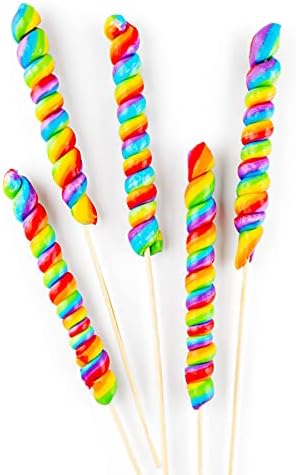 Large Rainbow Twisty Pops – 12 Jumbo Lollipops – Mixed Fruit Flavor – Individually Wrapped – Perfect for Party Favors, Birthday Bags & Classroom Treats