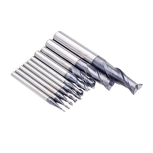 EsportsMJJ 1-10Mm Hrc55 Tialn 2 Flûtes Fin Fraise Coupeur De Carbure De Tungstène Fraise Outil Cnc - 10Mm