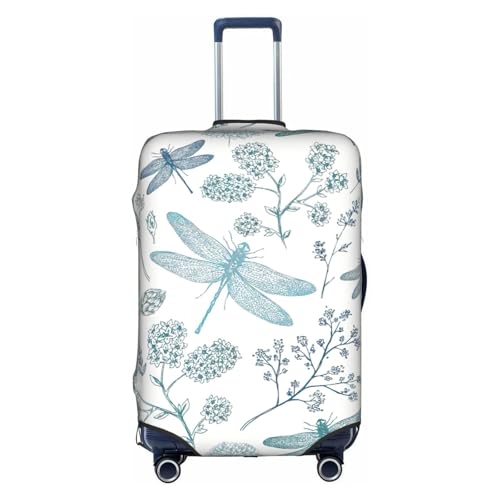 Dragonfly Print Suitcase Protector Dust-Proof Case Men Women Travel Fits 18-32 Inch Luggage