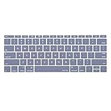 MOSISO Silicone Keyboard Cover Protective Skin Compatible with MacBook Pro 13 inch 2017 2016 Release A1708 Without Touch Bar & Compatible with MacBook 12 inch A1534, Lavender Gray