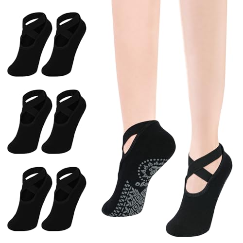 flintronic Rutschfeste Yoga-Socken für Damen, rutschfeste Socken für...