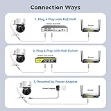 Hiseeu PTZ PoE Security Camera 330° 4K 8MP Outdoor Home Security Cameras 2 Way Audio Focus and Sound Alarm, Color Night Vision, Human Detection - Image 3