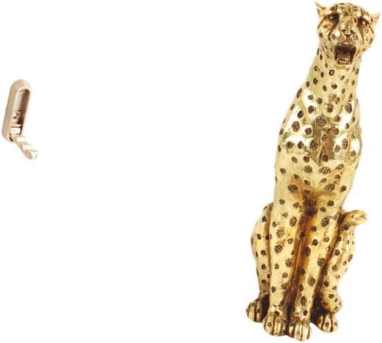 BNF® Foldable Organizer Hook with Gold Cheetah Decorative Sculpture for Bathroom Closet Farmhouse Towel and Robe Storage Tabletop Ornament