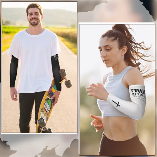 6 Pairs UV Cooling Arm Sleeves Sun Protection Men Women Arm Sleeves Oversleeve for Sports Cycling Working2