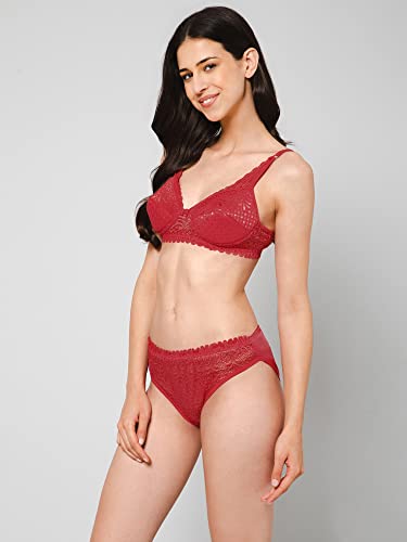 Image of fiamme Women Bra Panty Padded Non Wired Lingerie Set