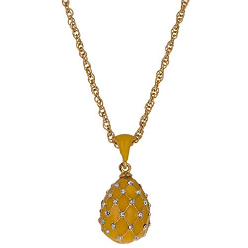 Yellow Trellis Royal Egg Pendant Necklace
