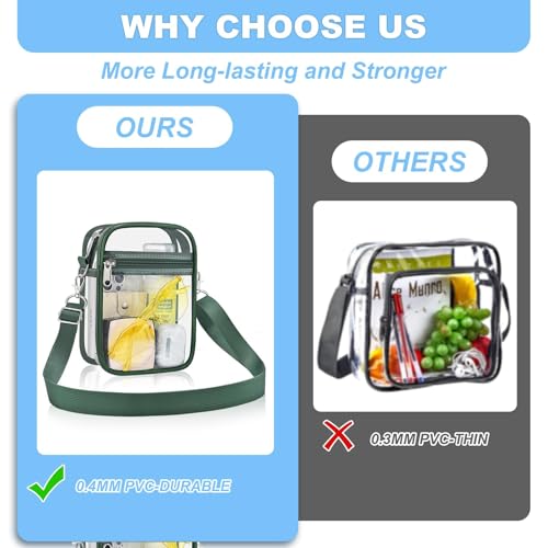 Image of Clear Bag for Stadium Events - Sports Messanger Bag Small Mini Clear Purse for Fan, Concert, Work, Travel