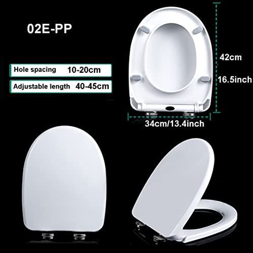 Siège de toilette à fermeture douce en D blanc avec kit installation facile top-fix - 3