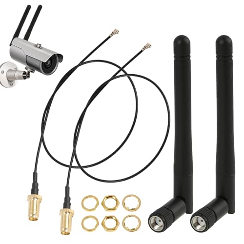 Antena WiFi M.2 2,4 GHz, 5 GHz, 5,8 GHz, 3 Dbi, Conector Mimo Rp-SMA + 2 Cables Ngff Ipex4 a Rp-SMA De 30 Cm, para Adaptador WiFi M.2 Ngff, Portátil, Mini Pc, Antena SMA