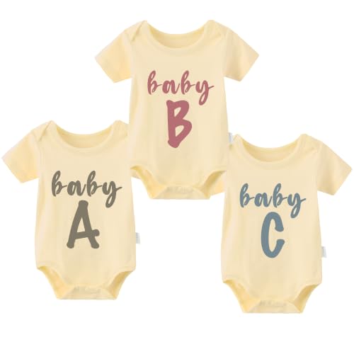 YSCULBUTOL Baby Twins Bodysuit 3 Pack with Hat