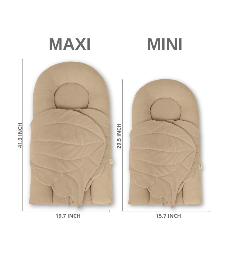 Handmade Baby Play Lounger – Soft Cotton Nest for Tummy Time, Diaper Changes & Play – Hypoallergenic Materials – Two Size Options (Beige, Maxi)