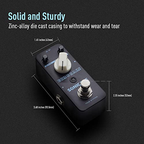 SONICAKE Delay Pédale d'effets guitare Analogique-Style Hybride Numérique Echo Rain