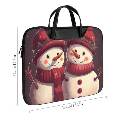 Bolso para portátil impermeable 17 pulgadas diseño de muñecos de nieve miniatura 3