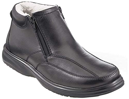 Botas De Cuero Forradas De Polar Con Cremallera Doble Para Hombre Cover