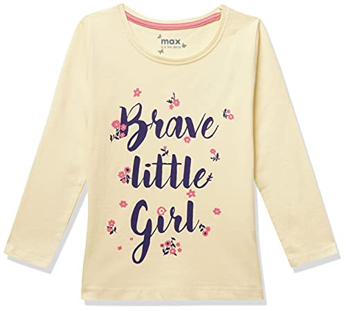 Image of Max Girls Typographic Print Round Neck T-Shirt