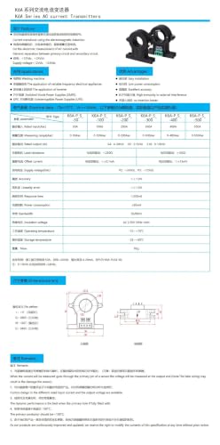 Sensor de corriente núcleo dividido para medir AC 100A sin cortar cables con transductor K6A-P3S4 3