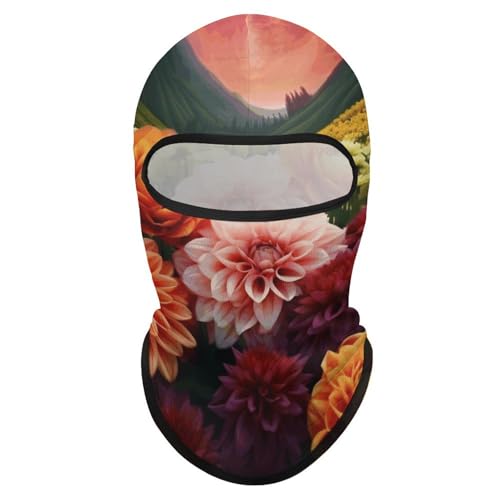 Balaclava para hombre con diseño de flores coloridas, máscara para esquí, protección facial para ciclismo en invierno miniatura 1