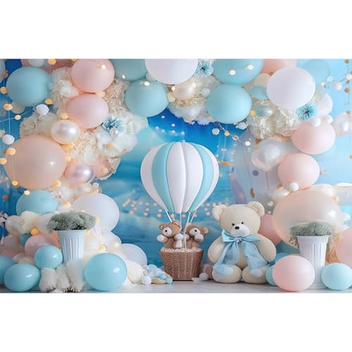 Toile de fond photographie fête prénatale arche ballons ours