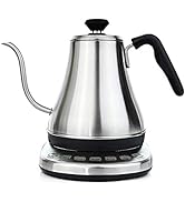 Gooseneck Electric Kettle with Temperature Control & Presets - 1L, Stainless Steel - Tea & Pour O...